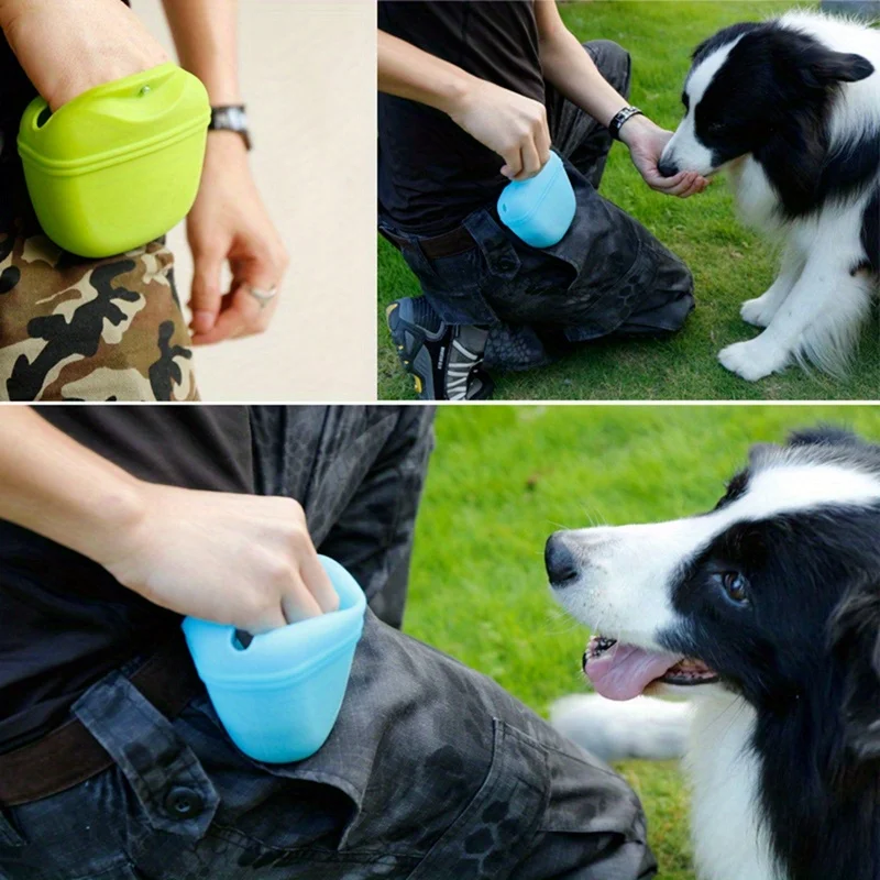 Silicone Dog Treat Bag – Waterproof Portable Training Pouch with Magnetic Clip - Image 7