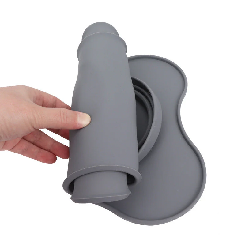Silicone Pet Double Bowl with Mat - Image 3