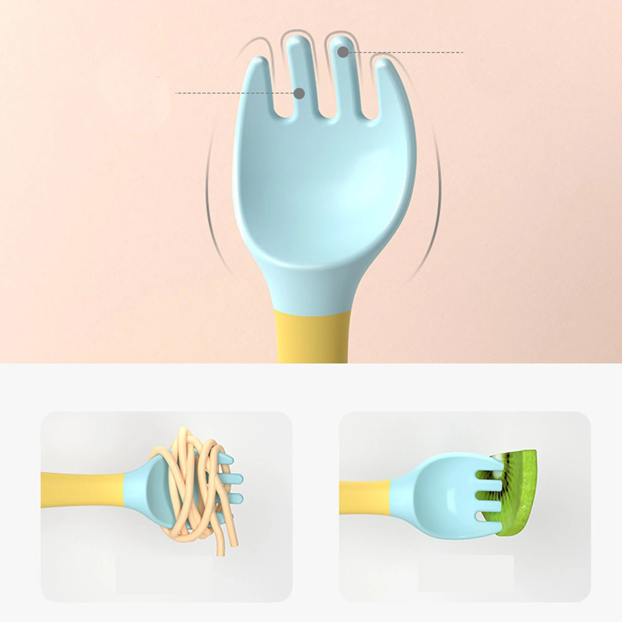 Silicone Spoon for Baby Utensils Set Auxiliary Food Toddler Learn To Eat Training Bendable Soft Fork Infant Children Tableware - Image 2