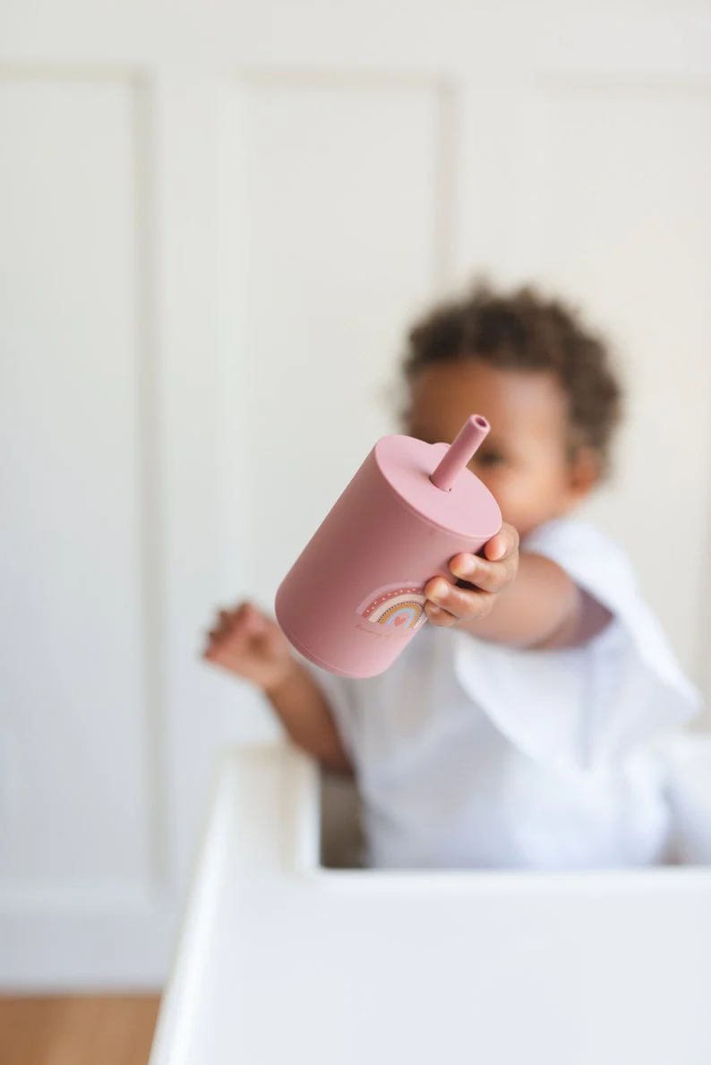 Silicone Straw Cup for Babies & Toddlers - 6oz Silicone Sippy Cup - Image 3