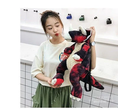 Simulation big dinosaur children's backpack creative new cartoon toy dinosaur bag plush toy bag factory direct supply - Image 4