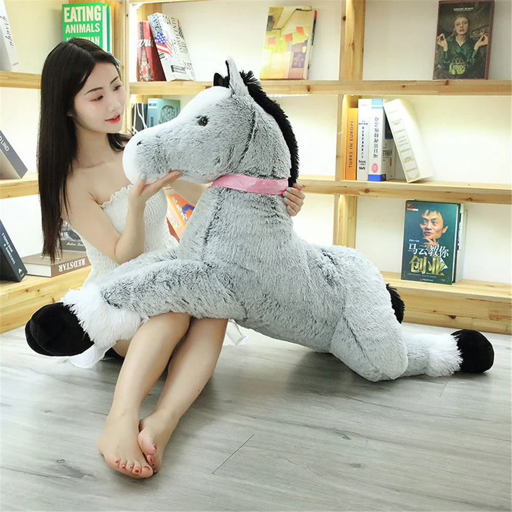 Simulation lying horse pillow plush toy - Image 8