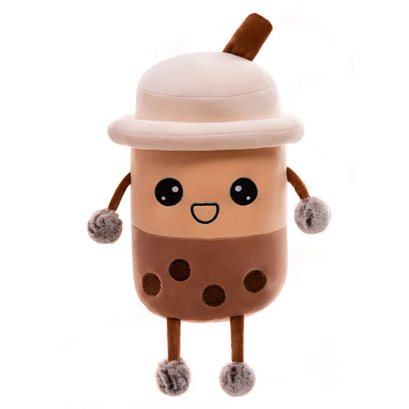 Simulation Milk Tea Cup Cute Expression Pillow Plush Toys - Image 3