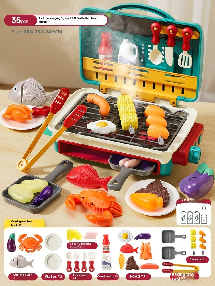 Simulation Mini Small Kitchen Play House Slicer Girls' Cooking Barbecue Toys - Image 5