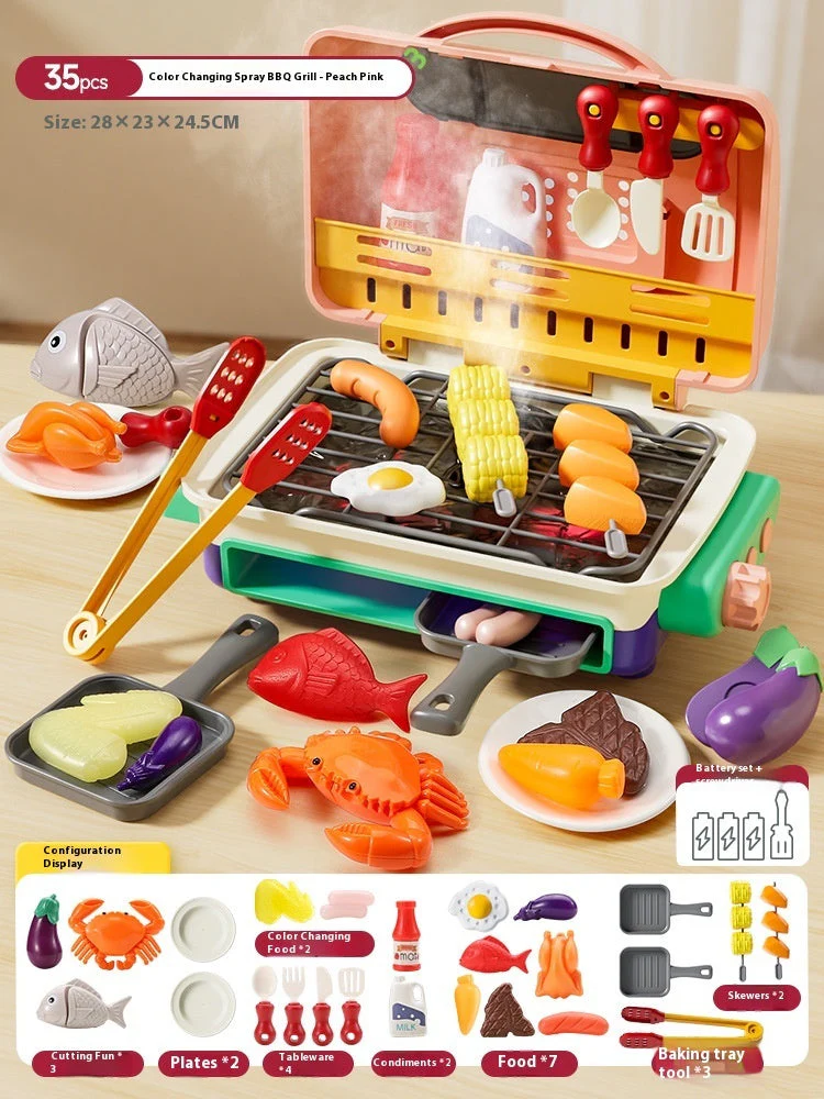 Simulation Mini Small Kitchen Play House Slicer Girls' Cooking Barbecue Toys - Image 6
