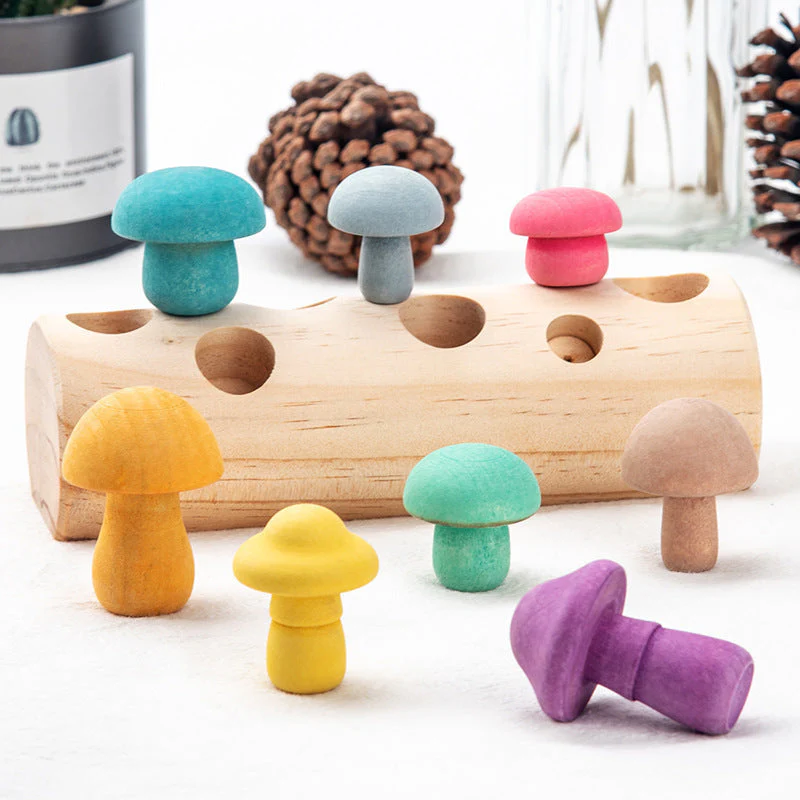 Simulation Mushroom Picking Game Wooden Toys - Image 3