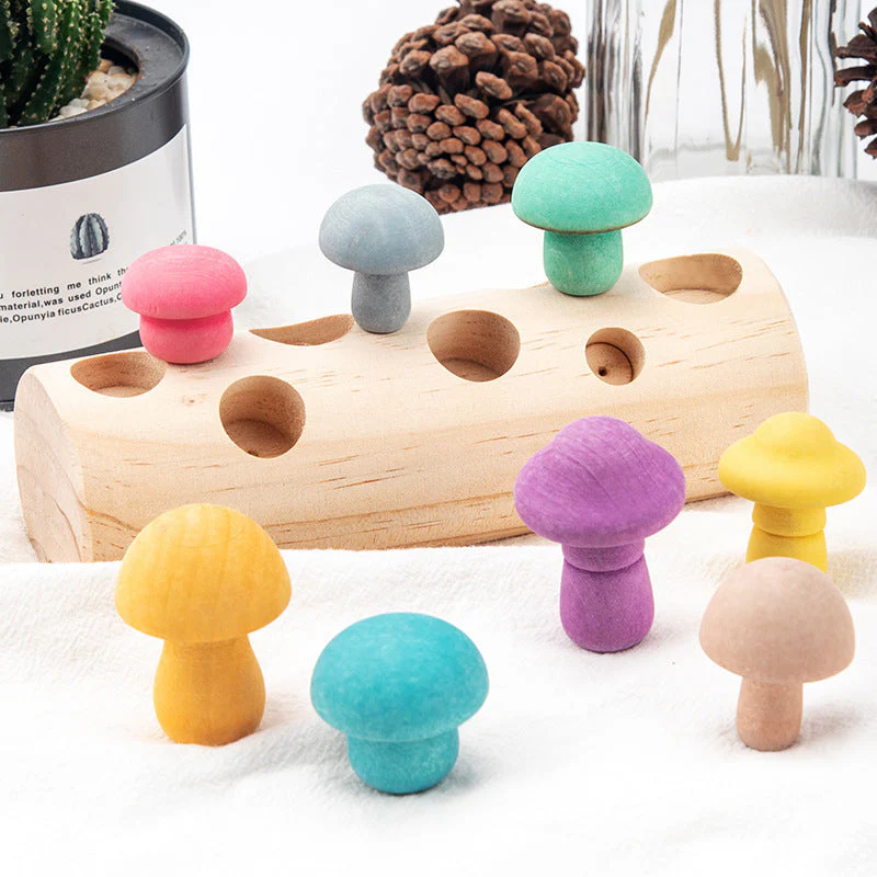 Simulation Mushroom Picking Game Wooden Toys - Image 4