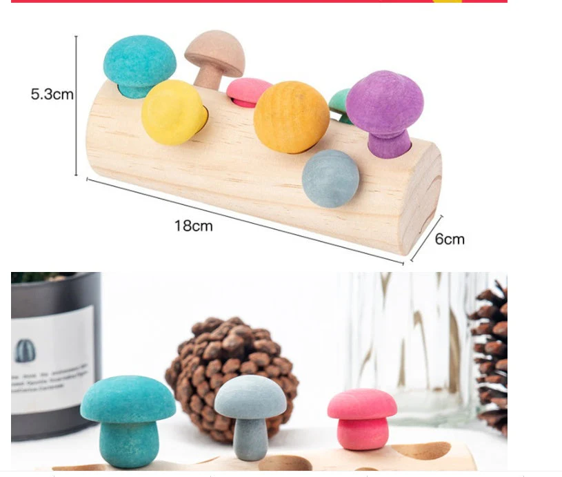 Simulation Mushroom Picking Game Wooden Toys - Image 6