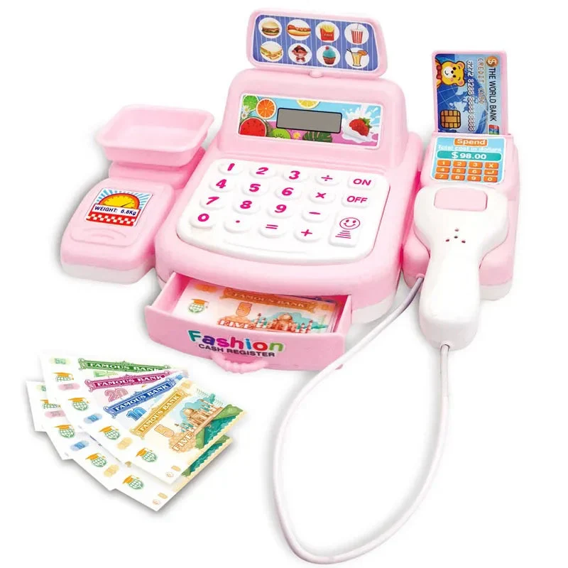 Simulation Shopping Cash House Toys Electronic Game Lighting And Sound Effects Supermarket Cashier Toys - Image 11