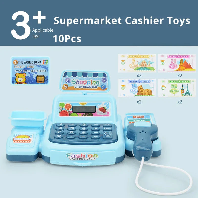 Simulation Shopping Cash House Toys Electronic Game Lighting And Sound Effects Supermarket Cashier Toys - Image 4