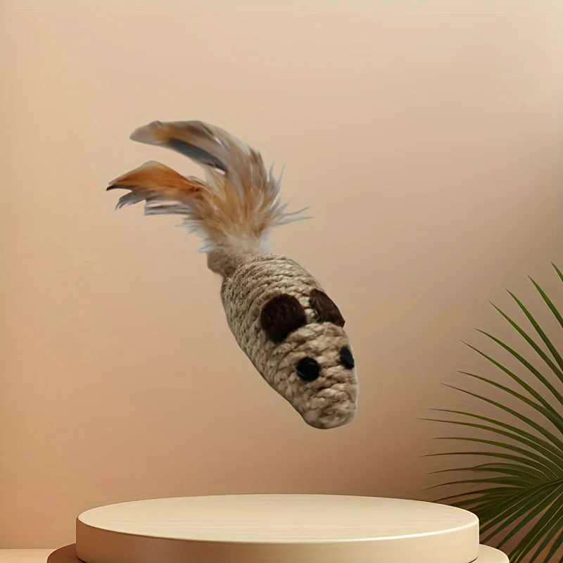 Sisal Mouse Cat Toy – Bite-Resistant Interactive Plush (1/4pcs) - Image 4