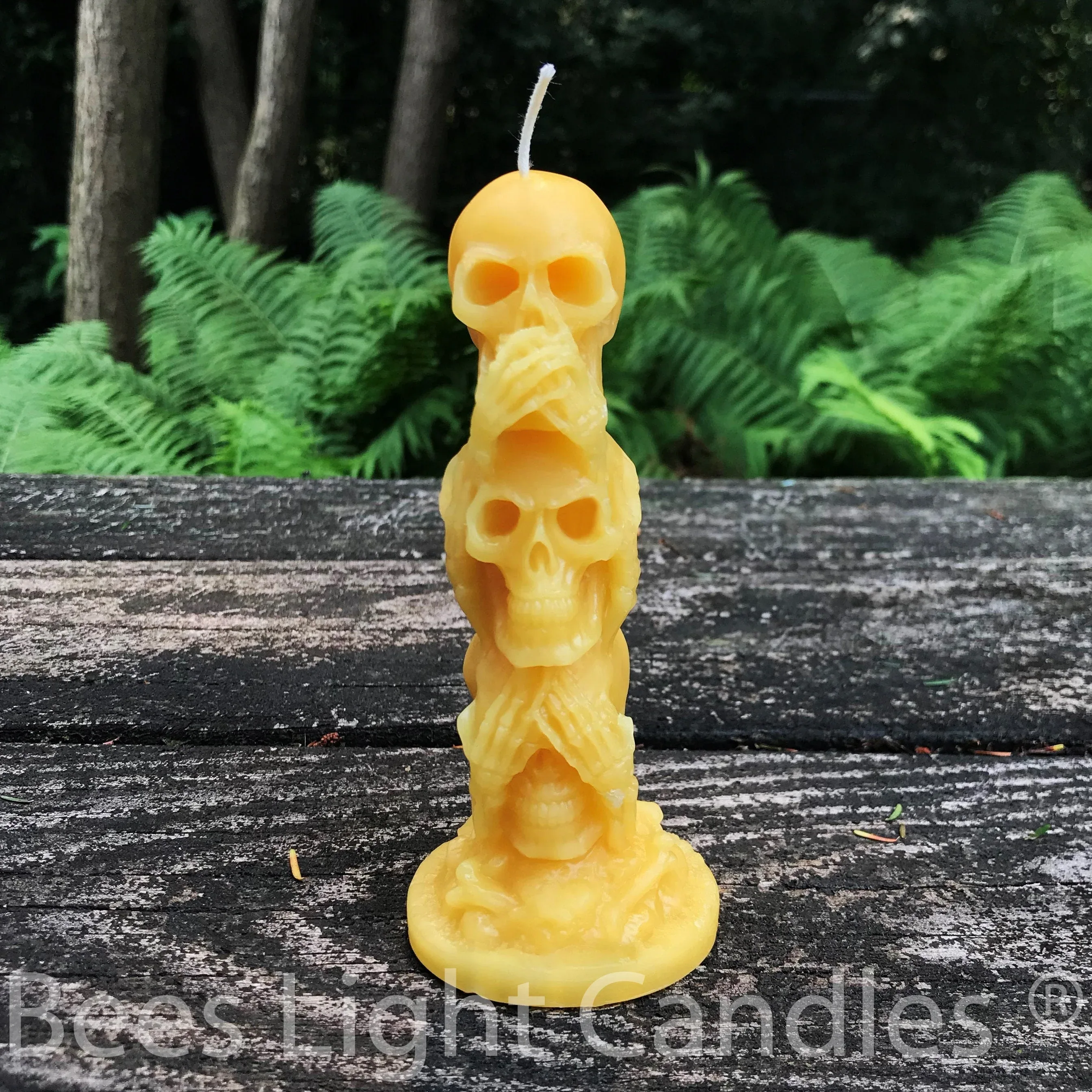 Skull Totem Pole Beeswax Candle - Image 2