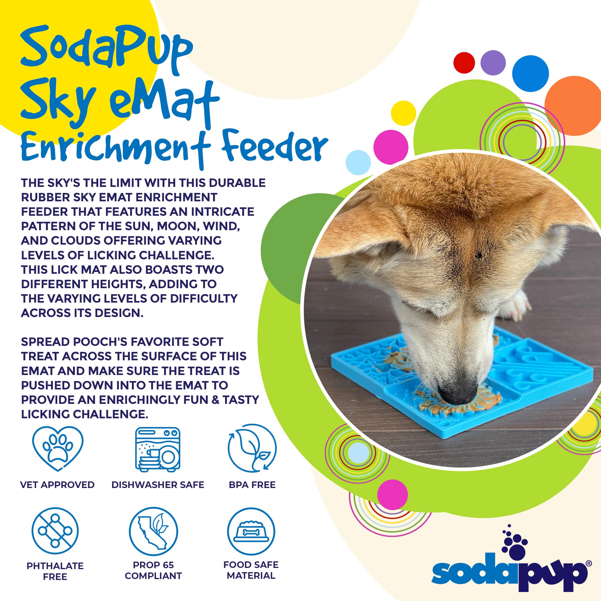 Sky eMat - Enrichment Lick Mat for Dogs and Cats | Celestial Design | SodaPup - Image 3
