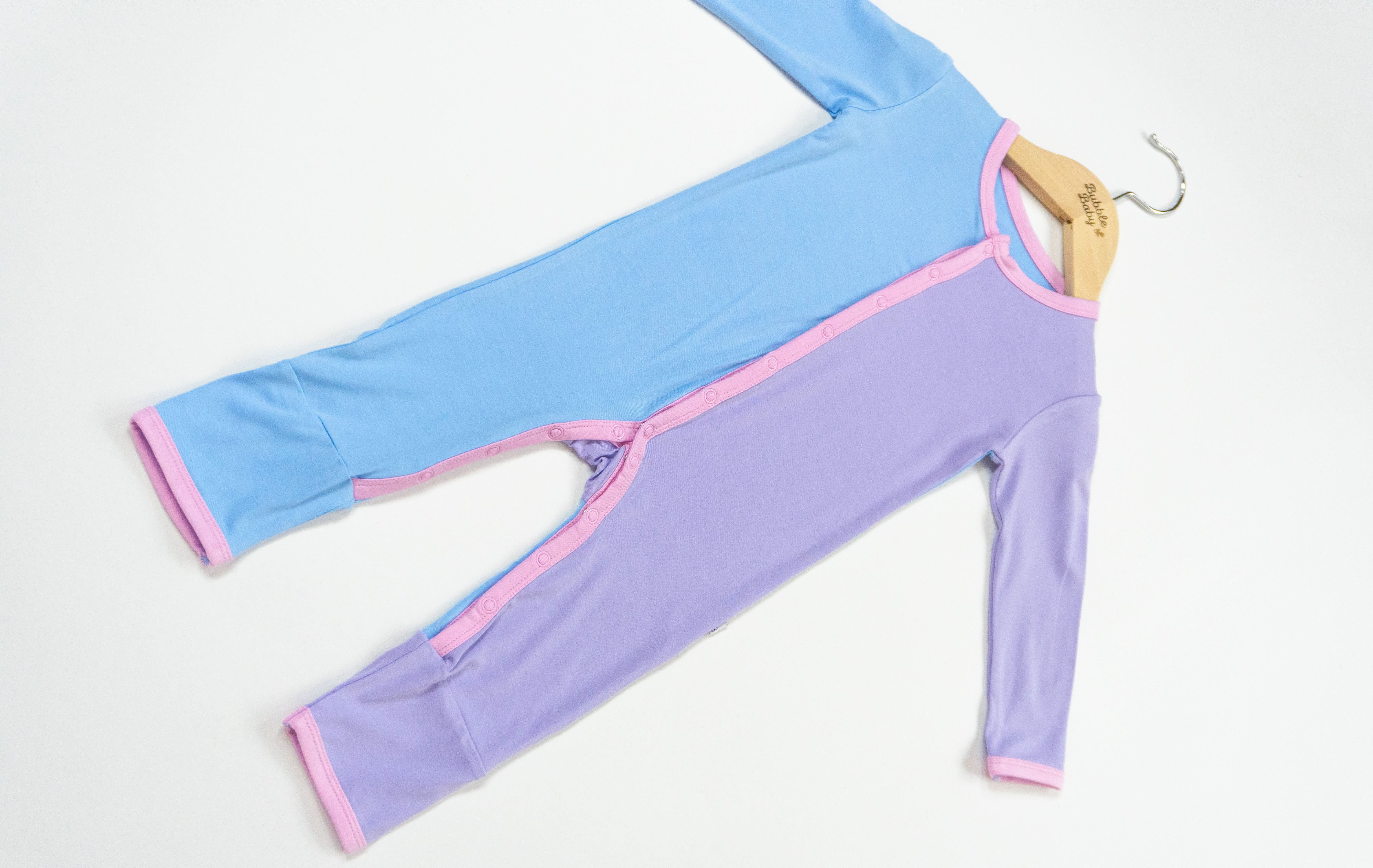 Sky / Lilac / Petal Colorblock | Snap Romper - Image 2