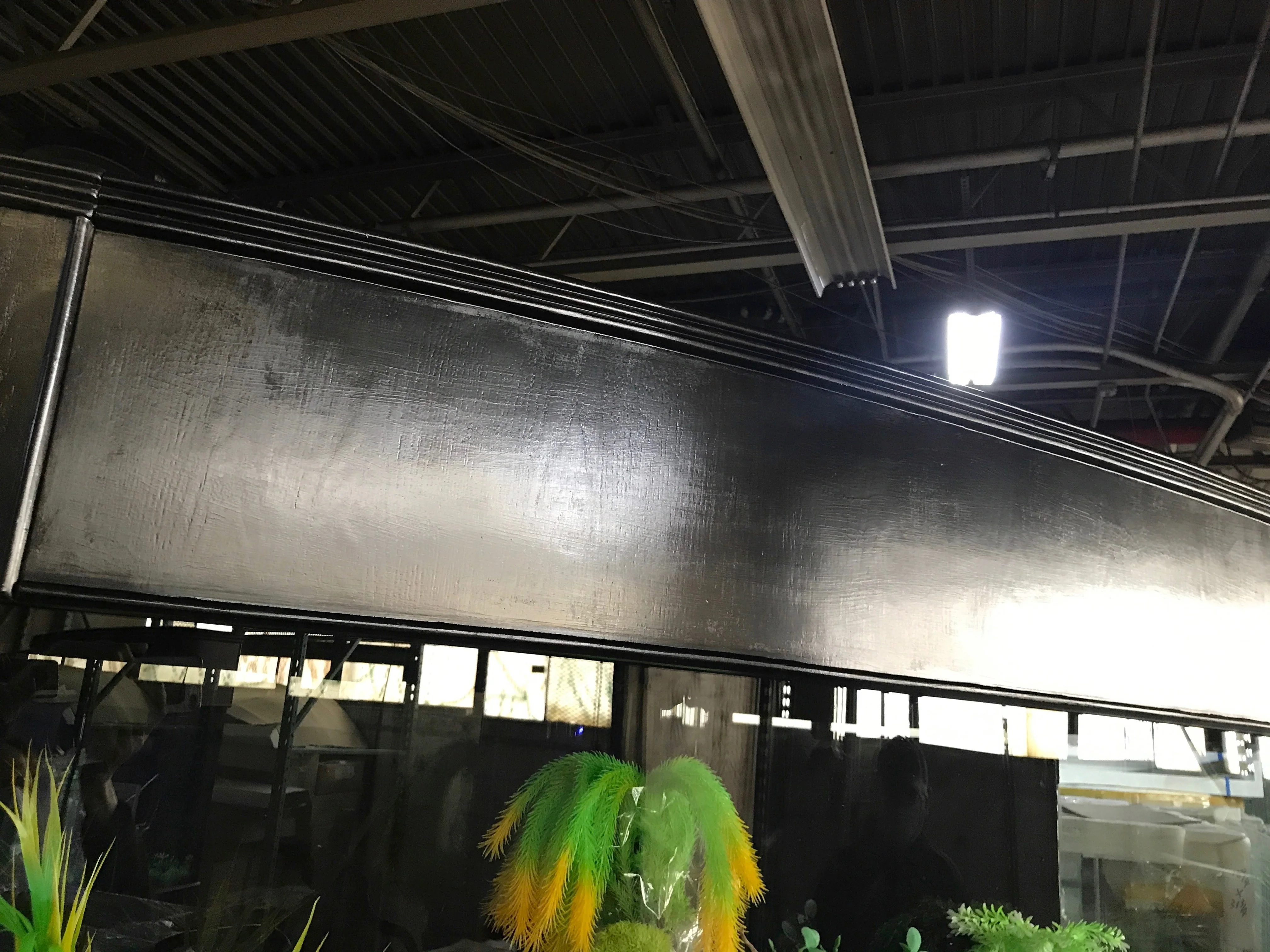 SLEEK 215 Gallon Seamless Glass Bowfront Reef-Ready Aquarium in Black Real Wood Furniture - Image 6
