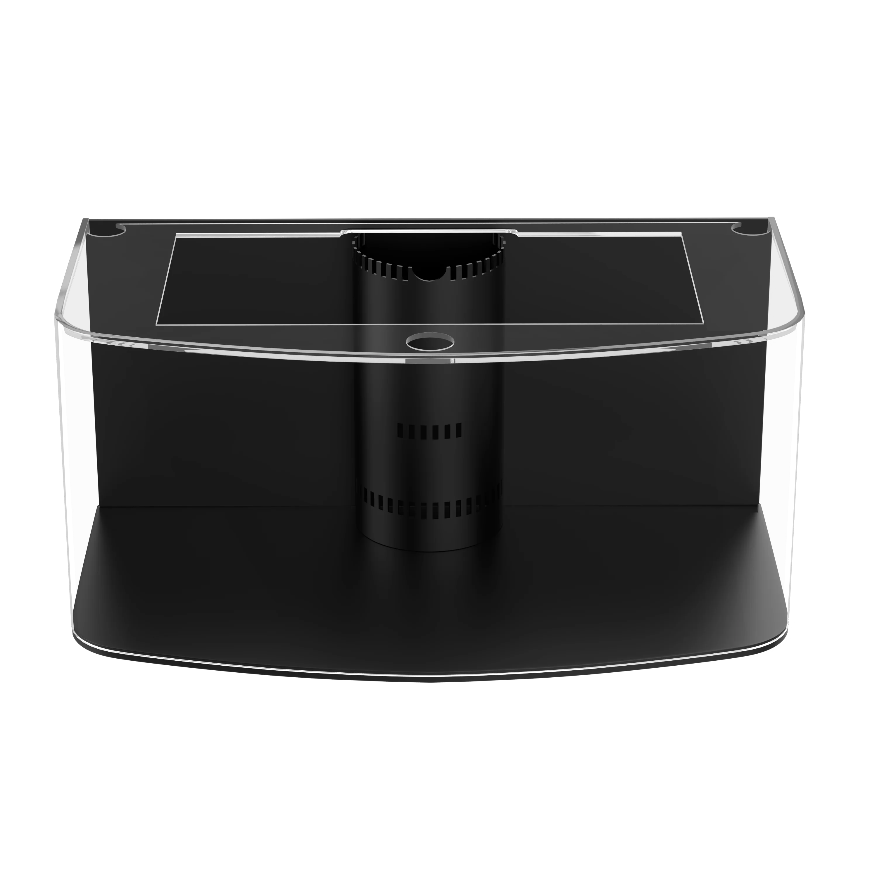 SLEEK 215 Gallon Seamless Glass Bowfront Reef-Ready Aquarium in Black Real Wood Furniture - Image 8
