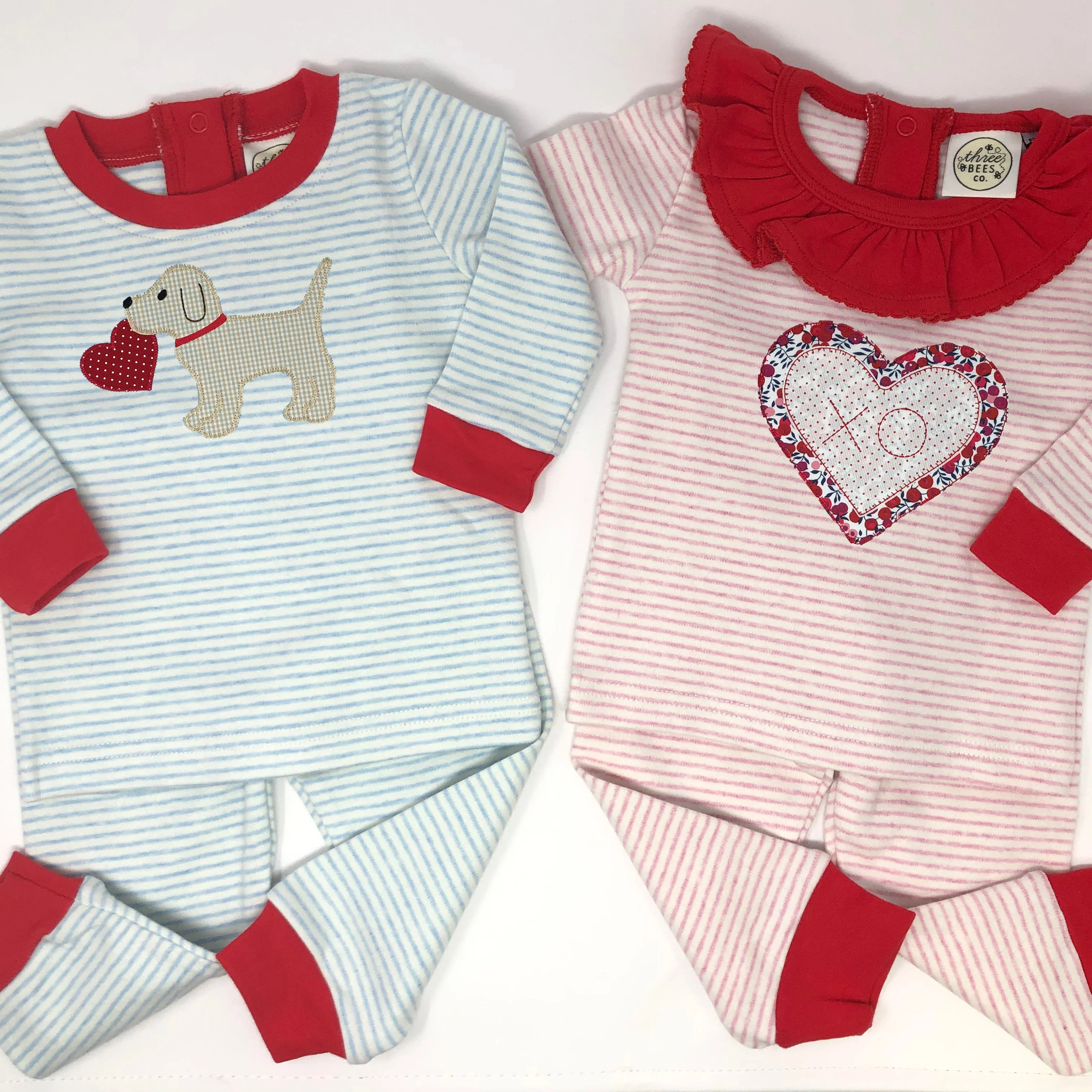 Sleepy Bees Blue Stripe Pajamas - Image 3