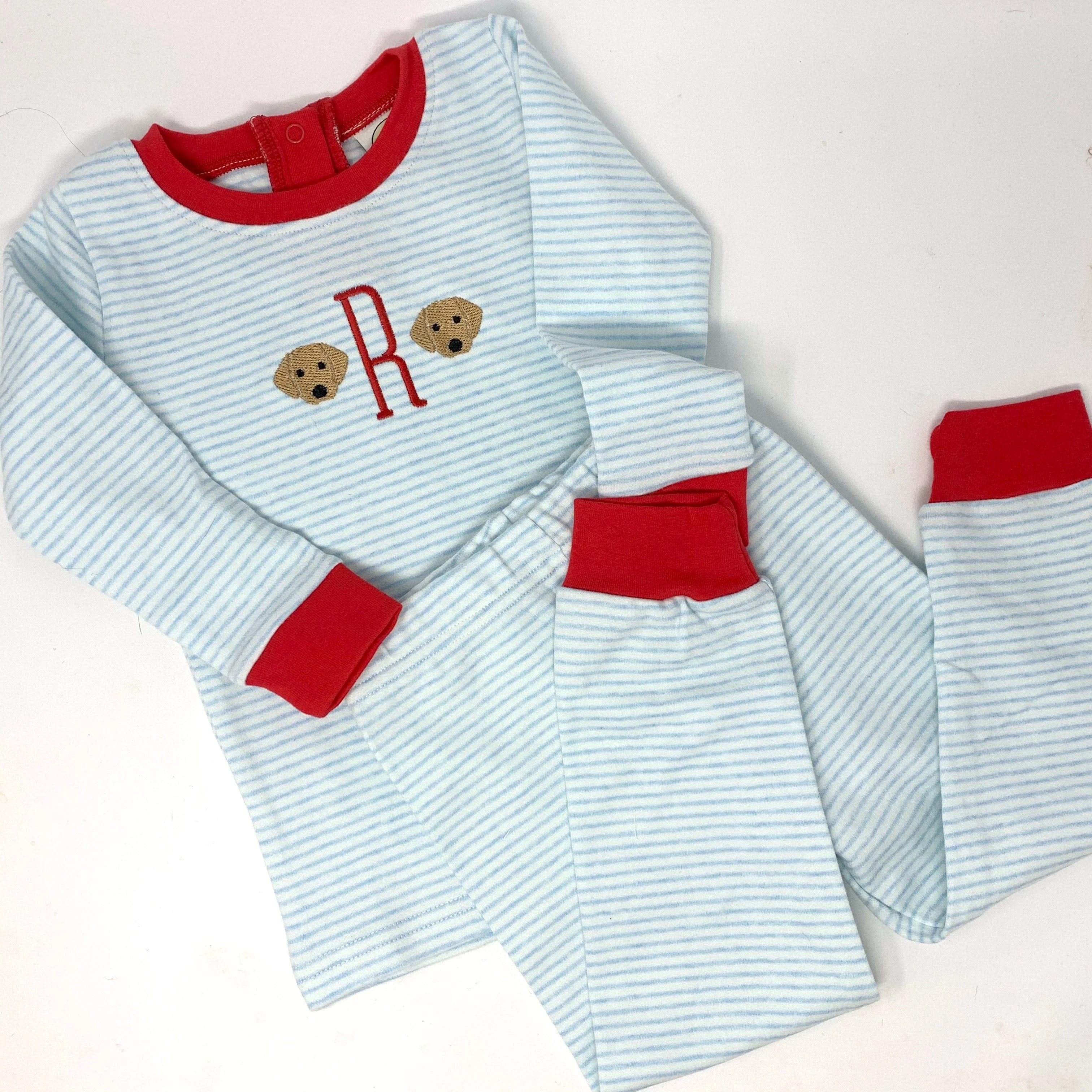 Sleepy Bees Blue Stripe Pajamas - Image 4