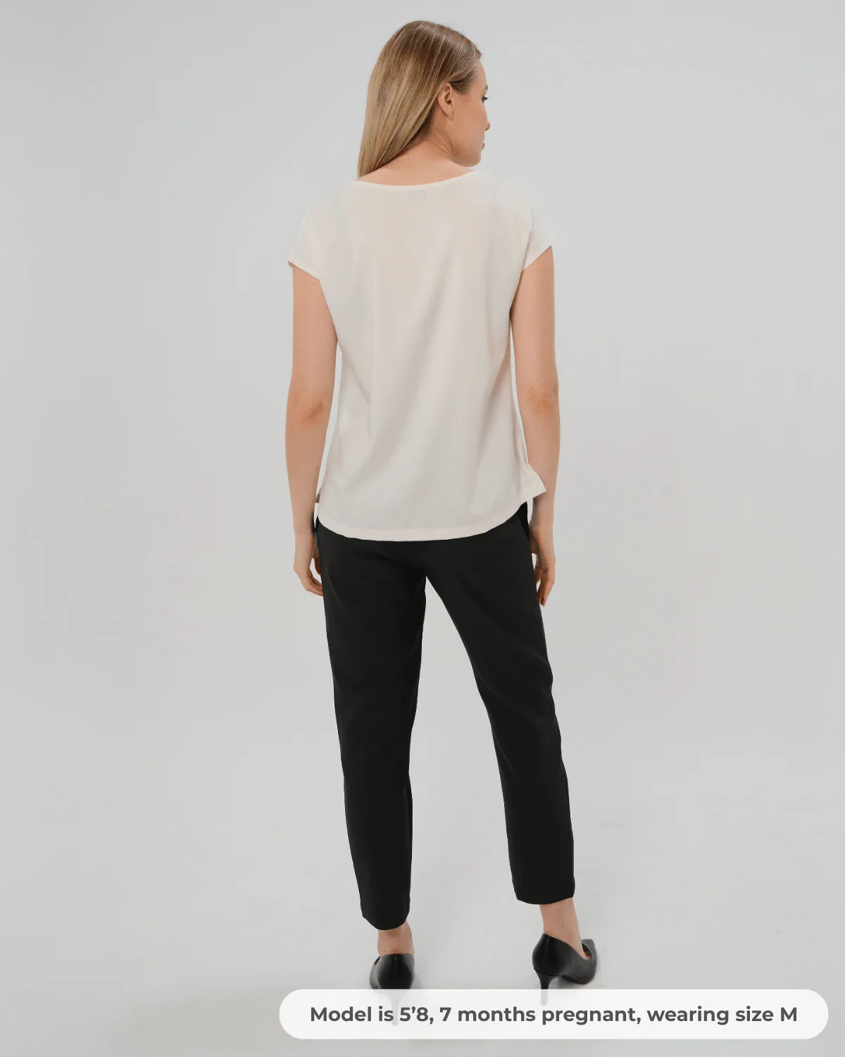 Slim Leg Maternity Work Pants in Black - Image 4