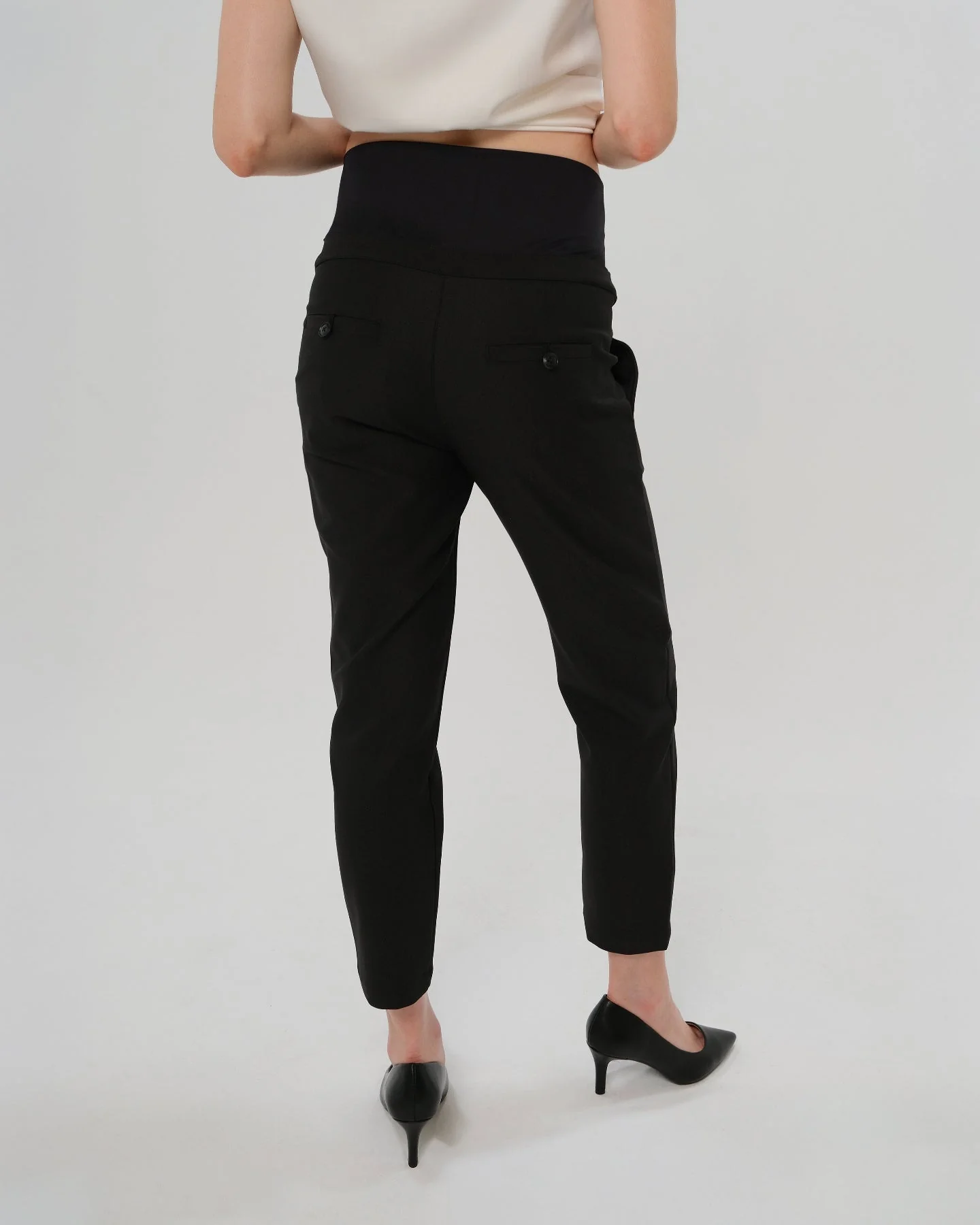 Slim Leg Maternity Work Pants in Black - Image 8