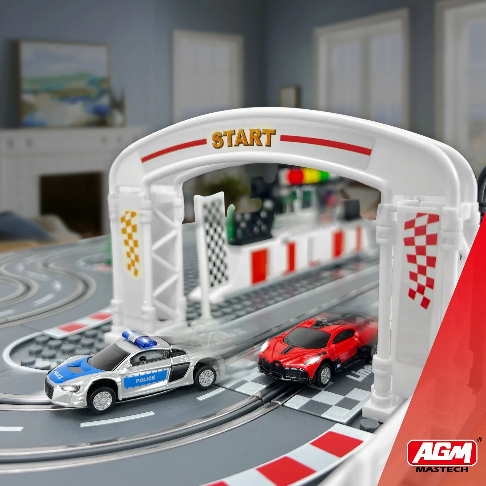 Slot Cars Race Track Sets, with 2 tracks 2 controllers 2 cars, Adjustable Speed, Block Building Slot Car Race Set, Christmas present，Toys Gifts - 04 - Image 2