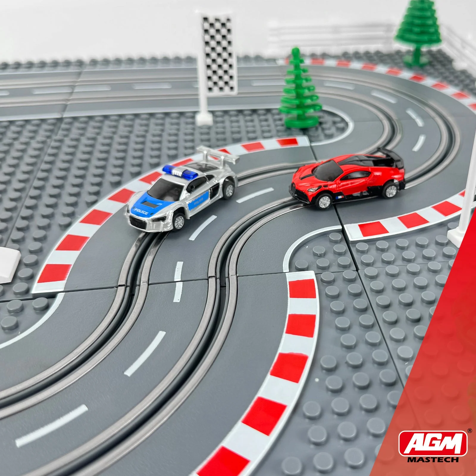 Slot Cars Race Track Sets, with 2 tracks 2 controllers 2 cars, Adjustable Speed, Block Building Slot Car Race Set, Christmas present，Toys Gifts - 04 - Image 5