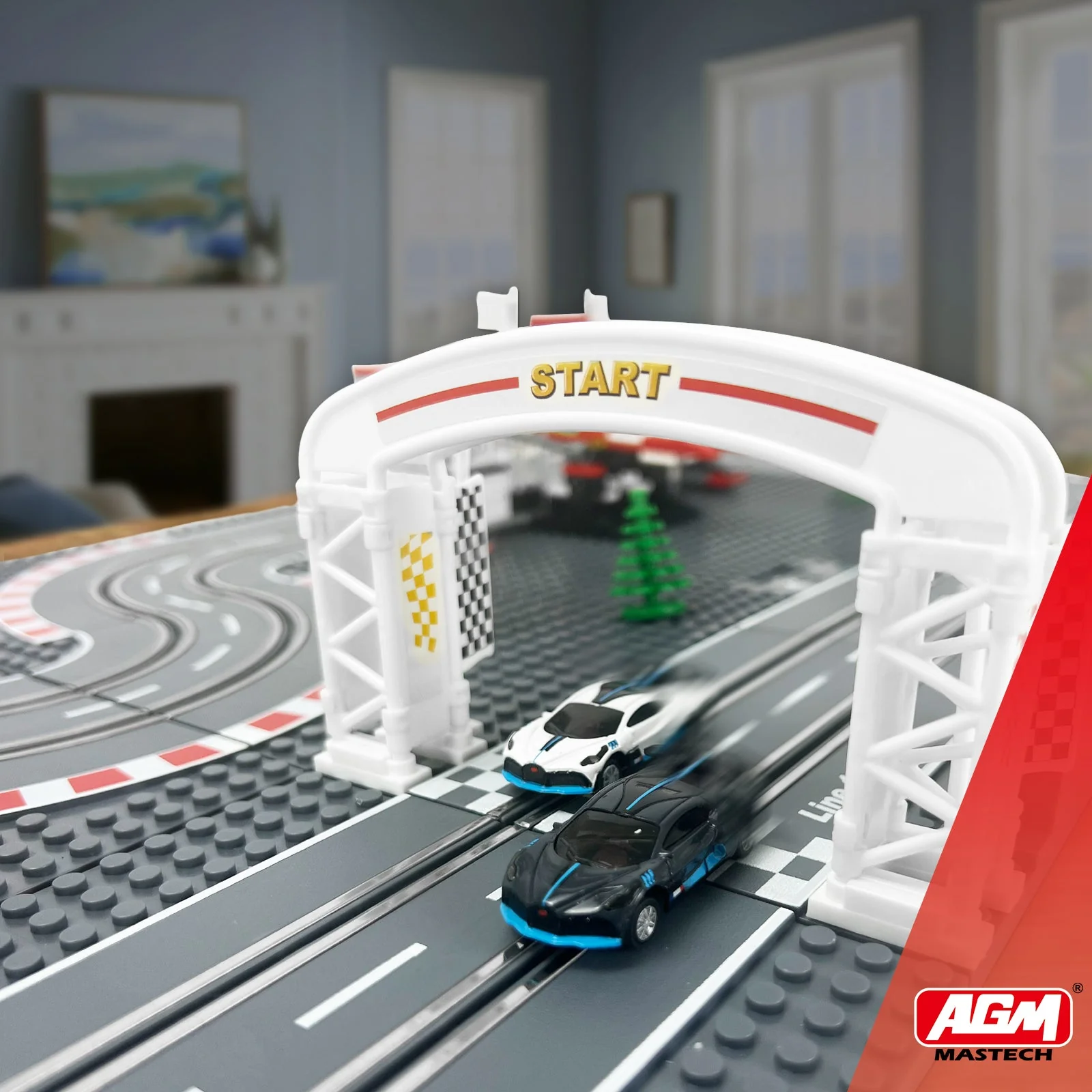 Slot Cars Race Track Sets, with 2 tracks 2 controllers 2 cars, Adjustable Speed, Block Building Slot Car Race Set,Christmas present， Toys Gifts - Image 2