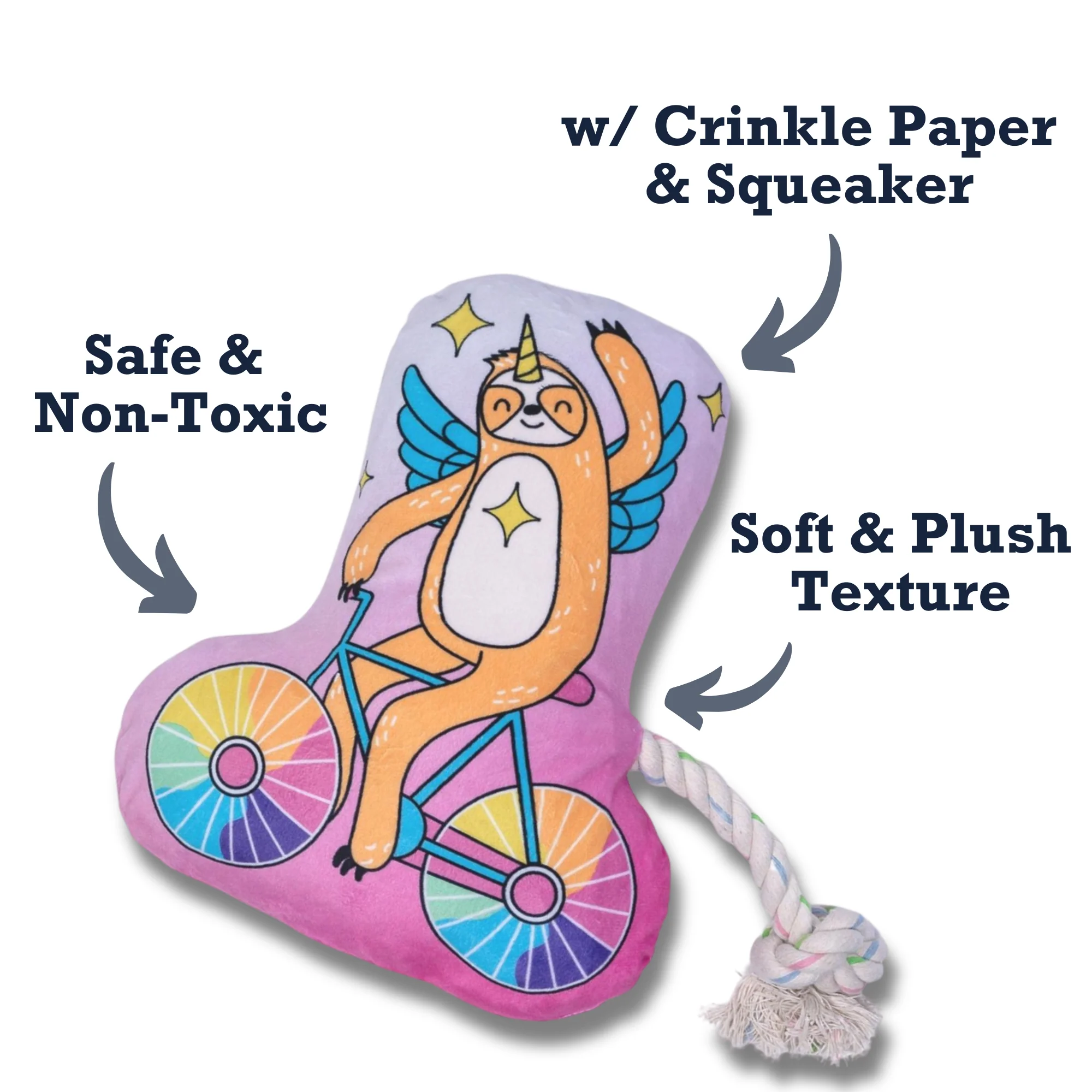Slow Biker Plush Dog Toy – with Squeaker & Crinkle Paper for Fun Play - Image 4