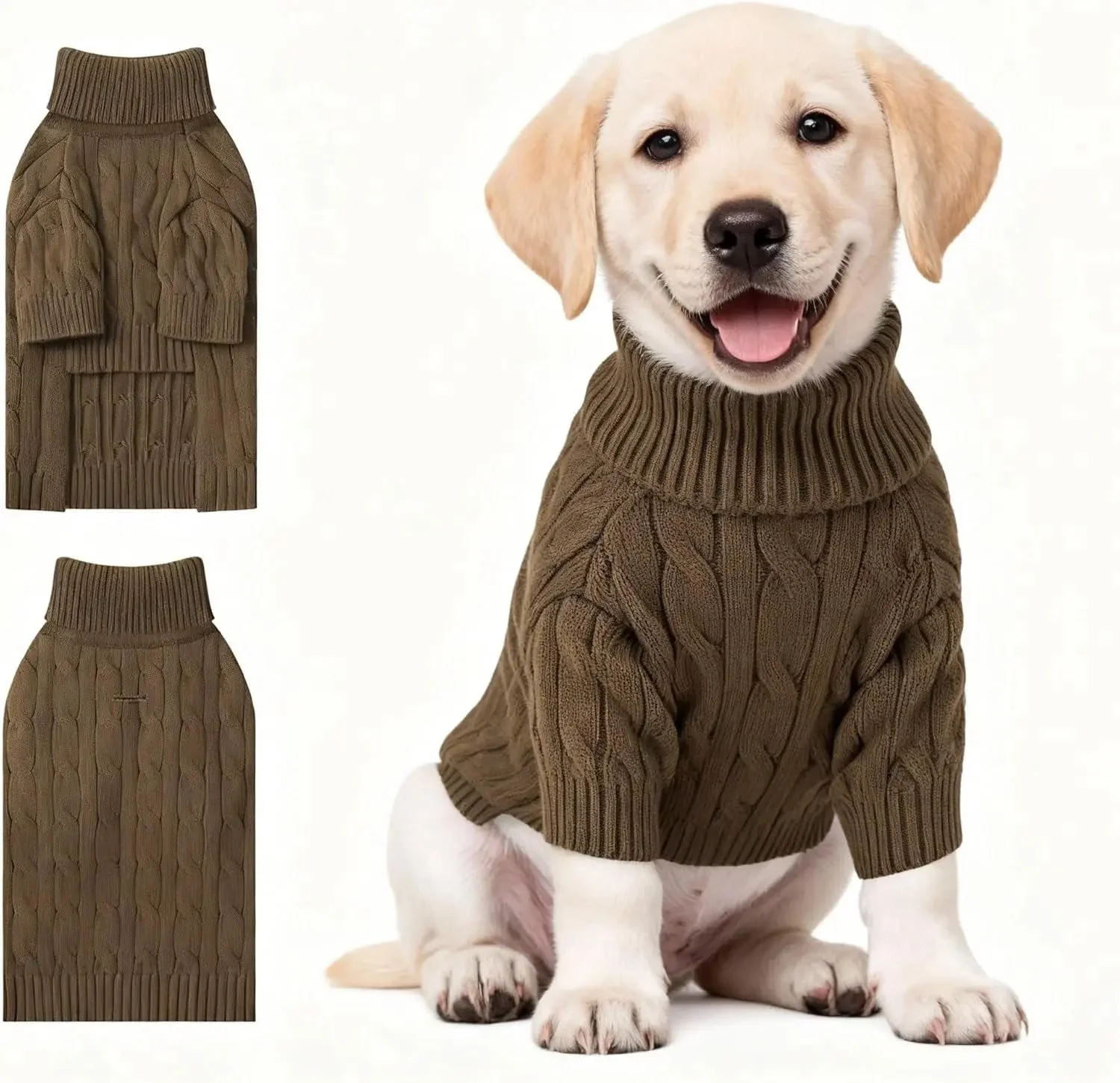 Small Dog Warm Turtleneck Cable Knit Sweater Thermal Pullover All Colors - Image 10