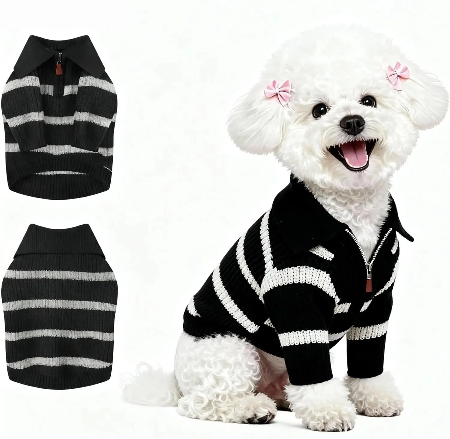 Small Dog Warm Turtleneck Cable Knit Sweater Thermal Pullover All Colors - Image 12