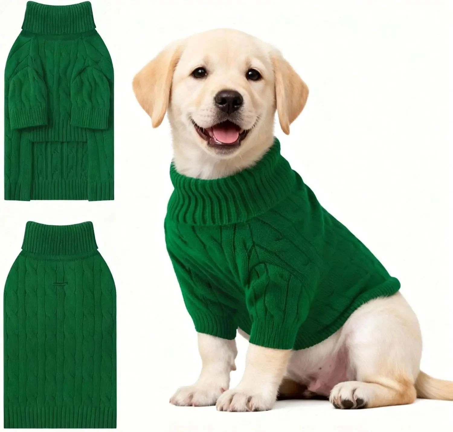 Small Dog Warm Turtleneck Cable Knit Sweater Thermal Pullover All Colors - Image 18