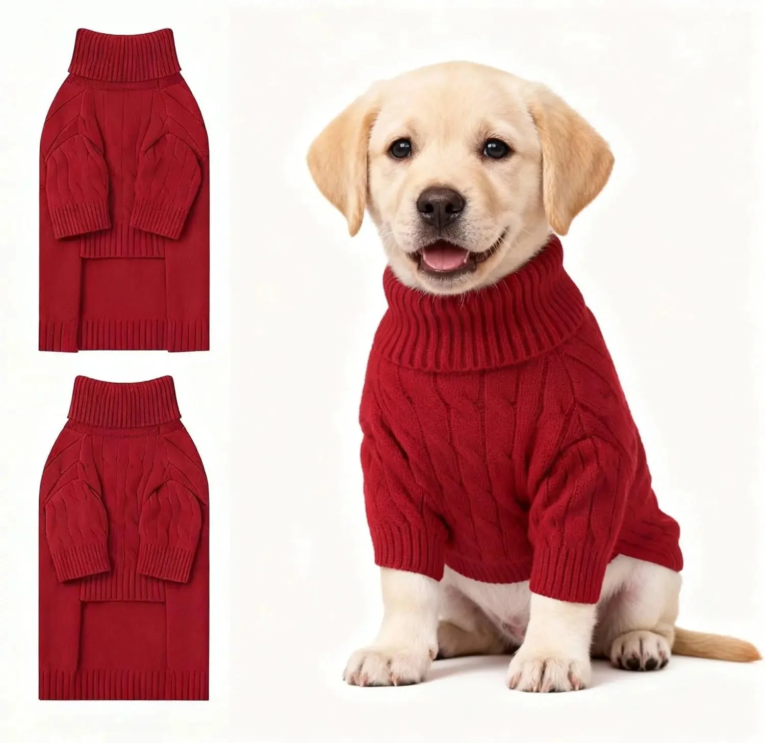Small Dog Warm Turtleneck Cable Knit Sweater Thermal Pullover All Colors - Image 22