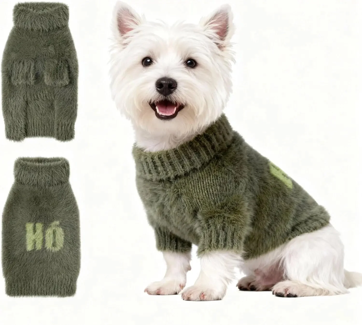 Small Dog Warm Turtleneck Cable Knit Sweater Thermal Pullover All Colors - Image 28
