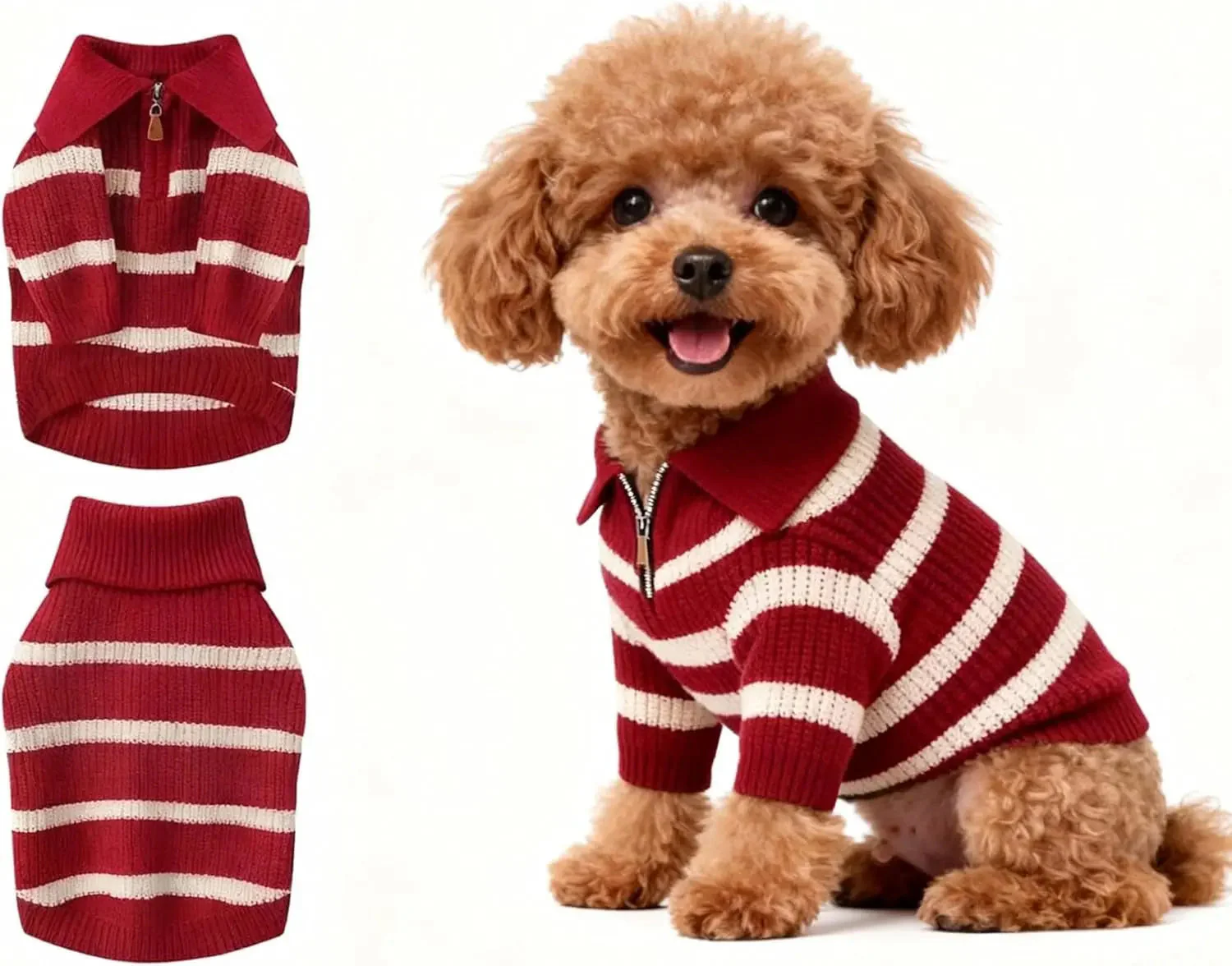 Small Dog Warm Turtleneck Cable Knit Sweater Thermal Pullover All Colors - Image 36