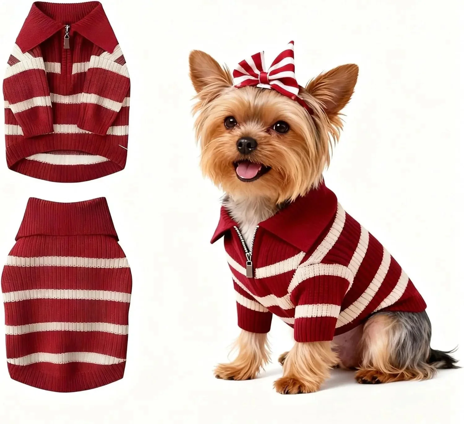 Small Dog Warm Turtleneck Cable Knit Sweater Thermal Pullover All Colors - Image 37