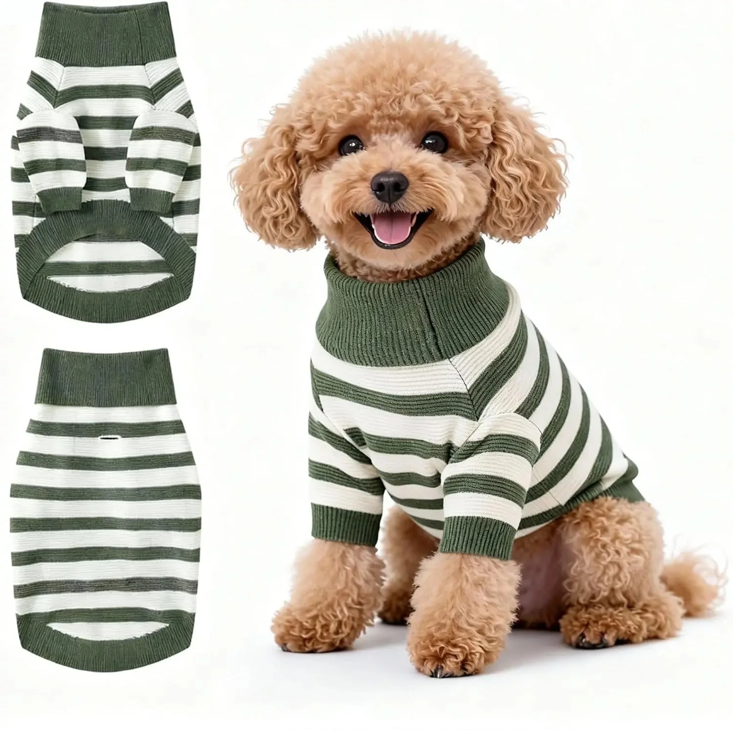 Small Dog Warm Turtleneck Cable Knit Sweater Thermal Pullover All Colors - Image 38