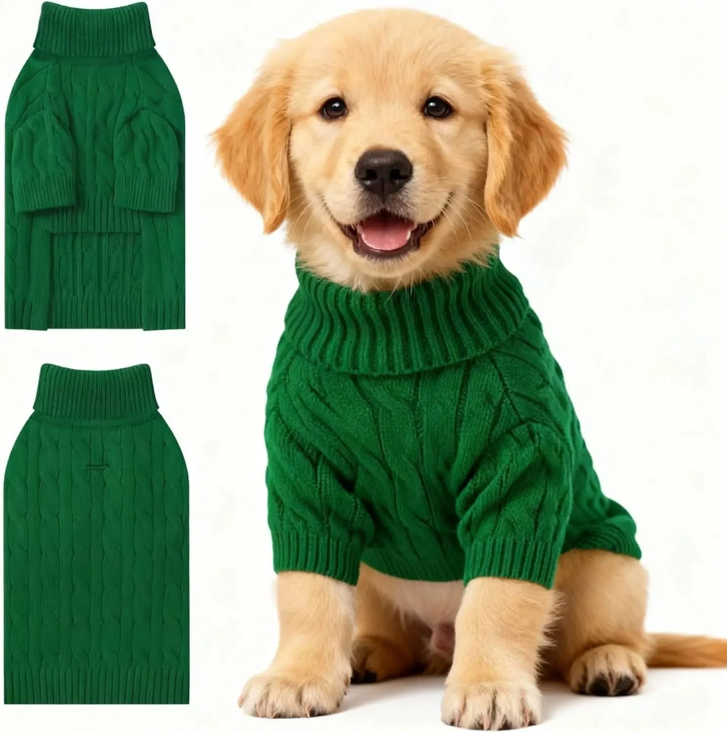 Small Dog Warm Turtleneck Cable Knit Sweater Thermal Pullover All Colors - Image 52