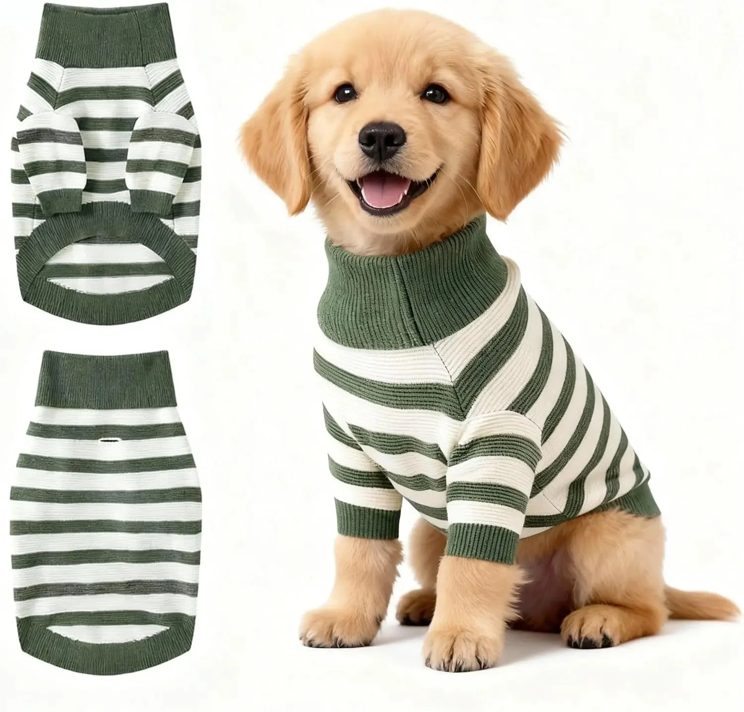 Small Dog Warm Turtleneck Cable Knit Sweater Thermal Pullover All Colors - Image 53