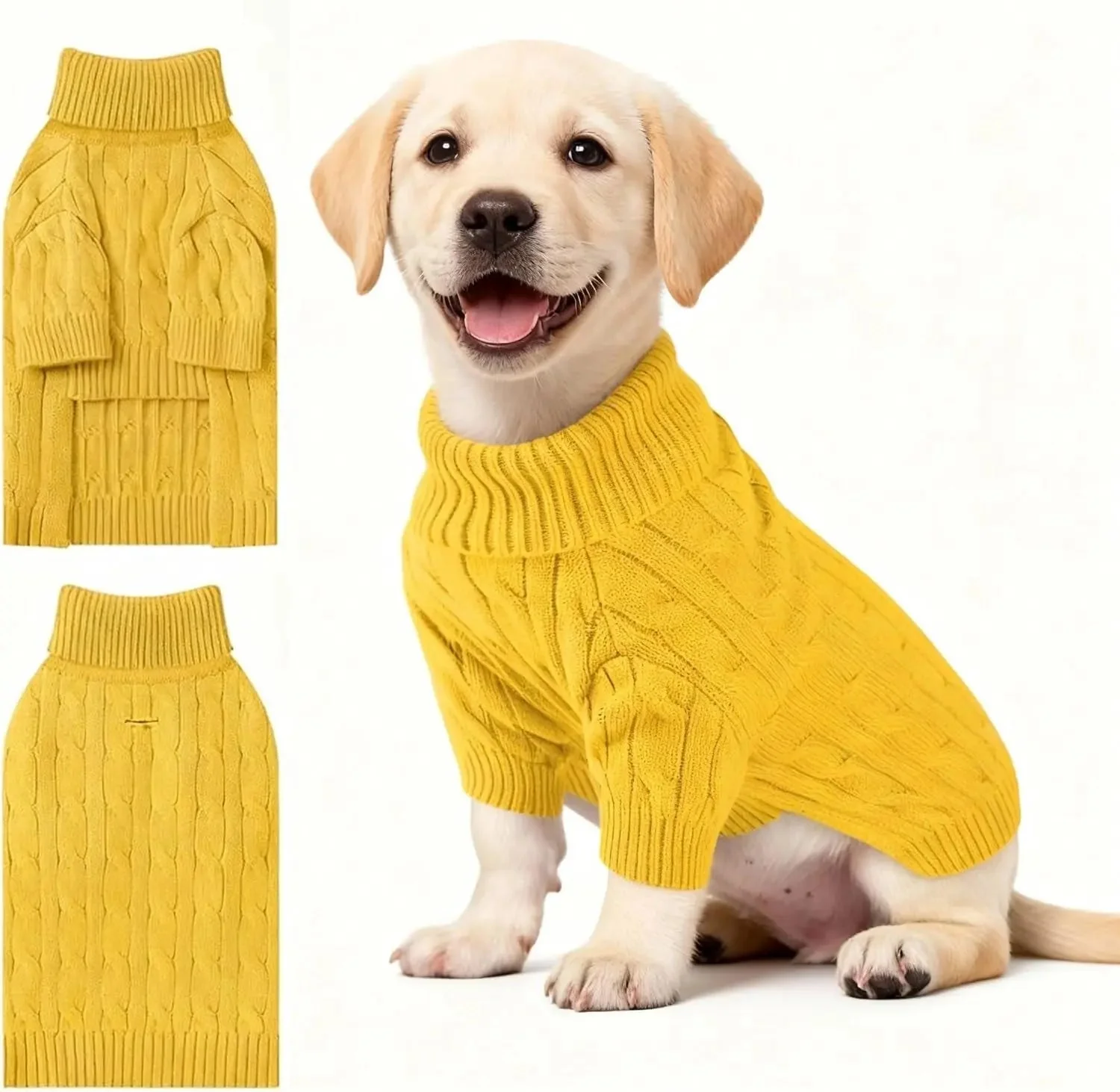 Small Dog Warm Turtleneck Cable Knit Sweater Thermal Pullover All Colors - Image 65