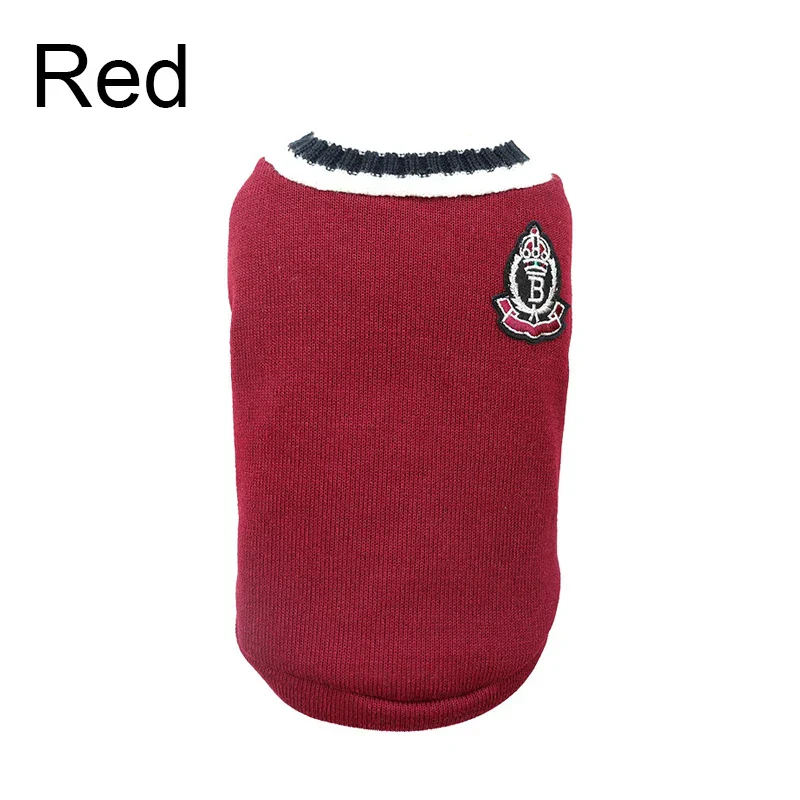 Small Dog Winter Sweater - V-Neck College Style Knitwear - Image 10