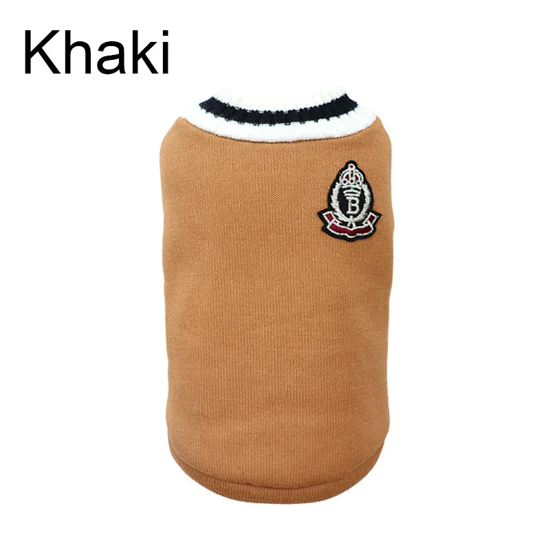 Small Dog Winter Sweater - V-Neck College Style Knitwear - Image 8