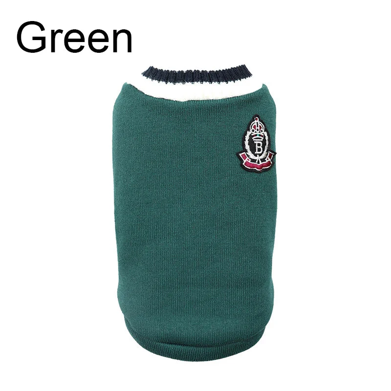 Small Dog Winter Sweater - V-Neck College Style Knitwear - Image 9
