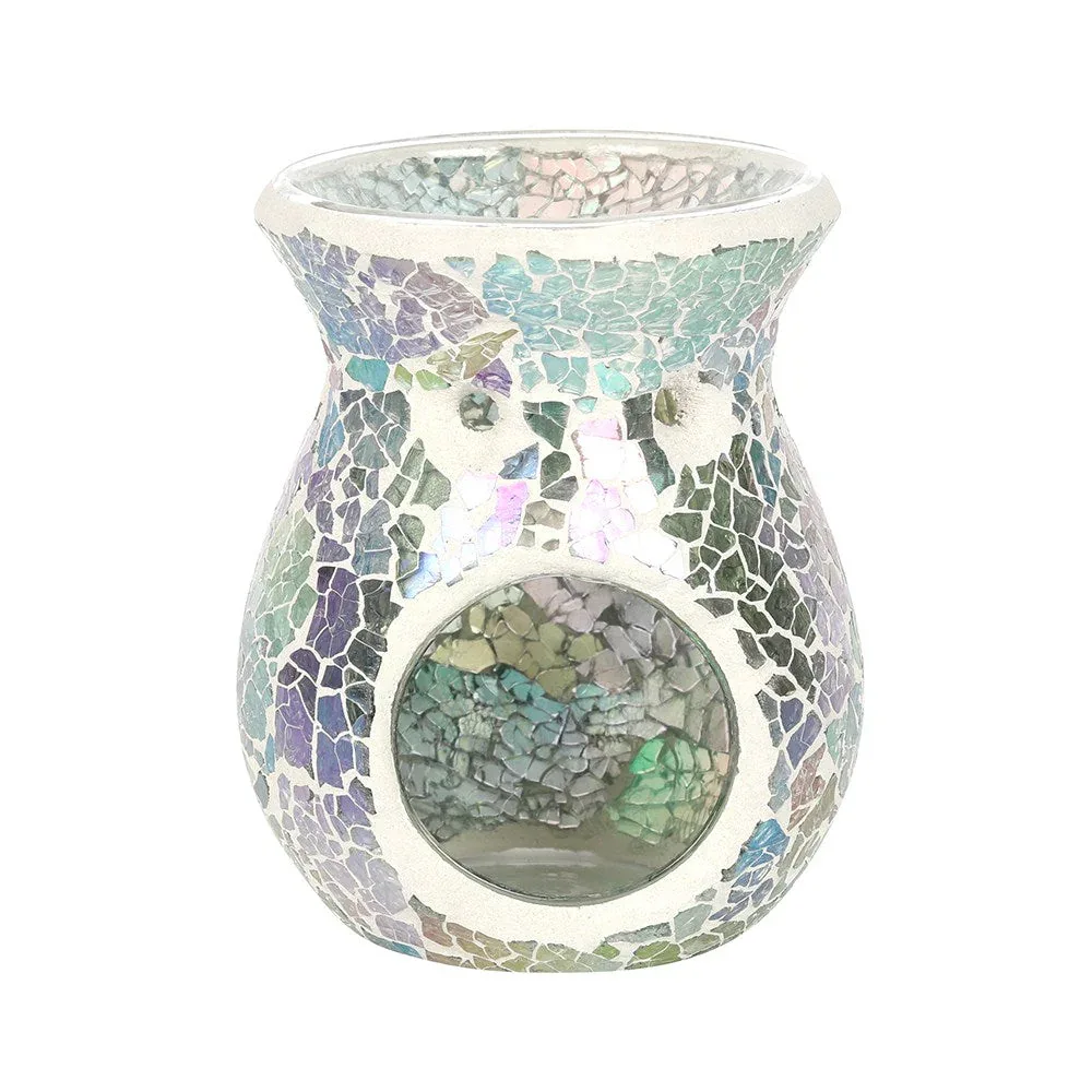 Small Light Blue Iridescent Crackle Oil Burner - Image 2