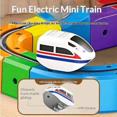 Small Train Track Cube Electric Assembled Building Block Toys - Image 10