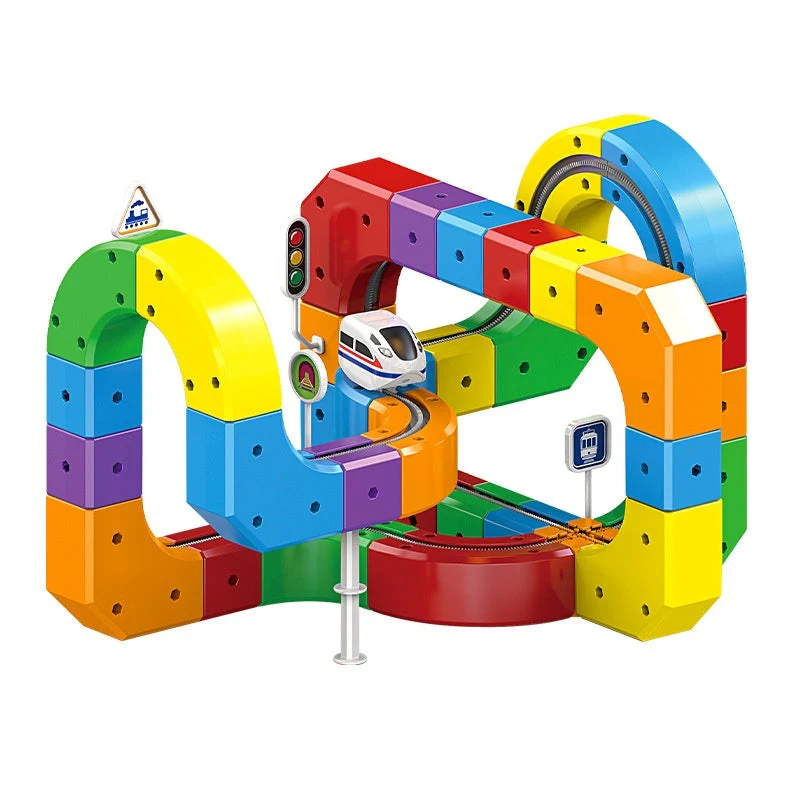 Small Train Track Cube Electric Assembled Building Block Toys - Image 5