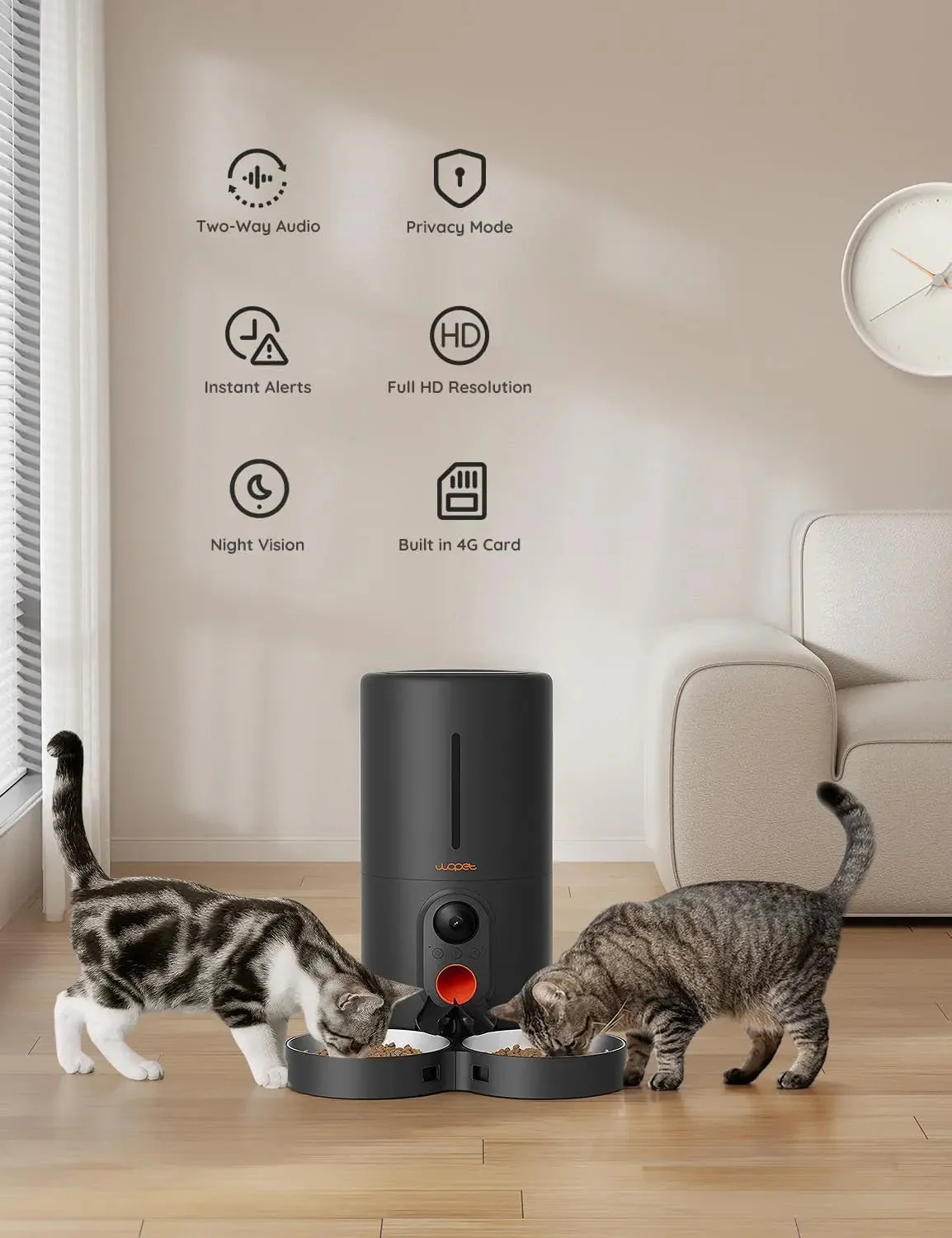 Smart Automatic Pet Feeder with Camera, WiFi 6L Dual Feeding & Two-Way Audio - Image 4