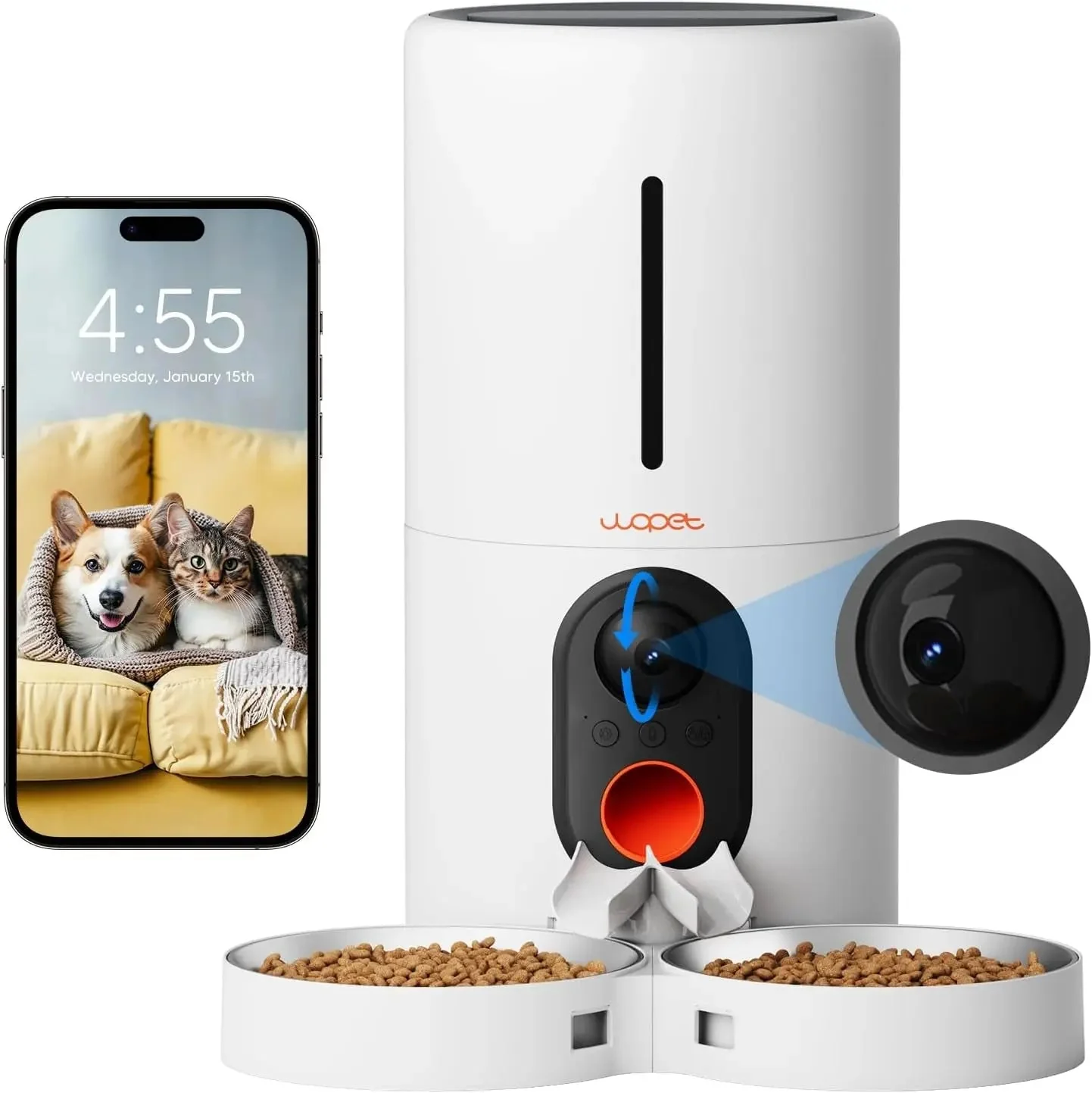 Smart Automatic Pet Feeder with Camera, WiFi 6L Dual Feeding & Two-Way Audio - Image 7