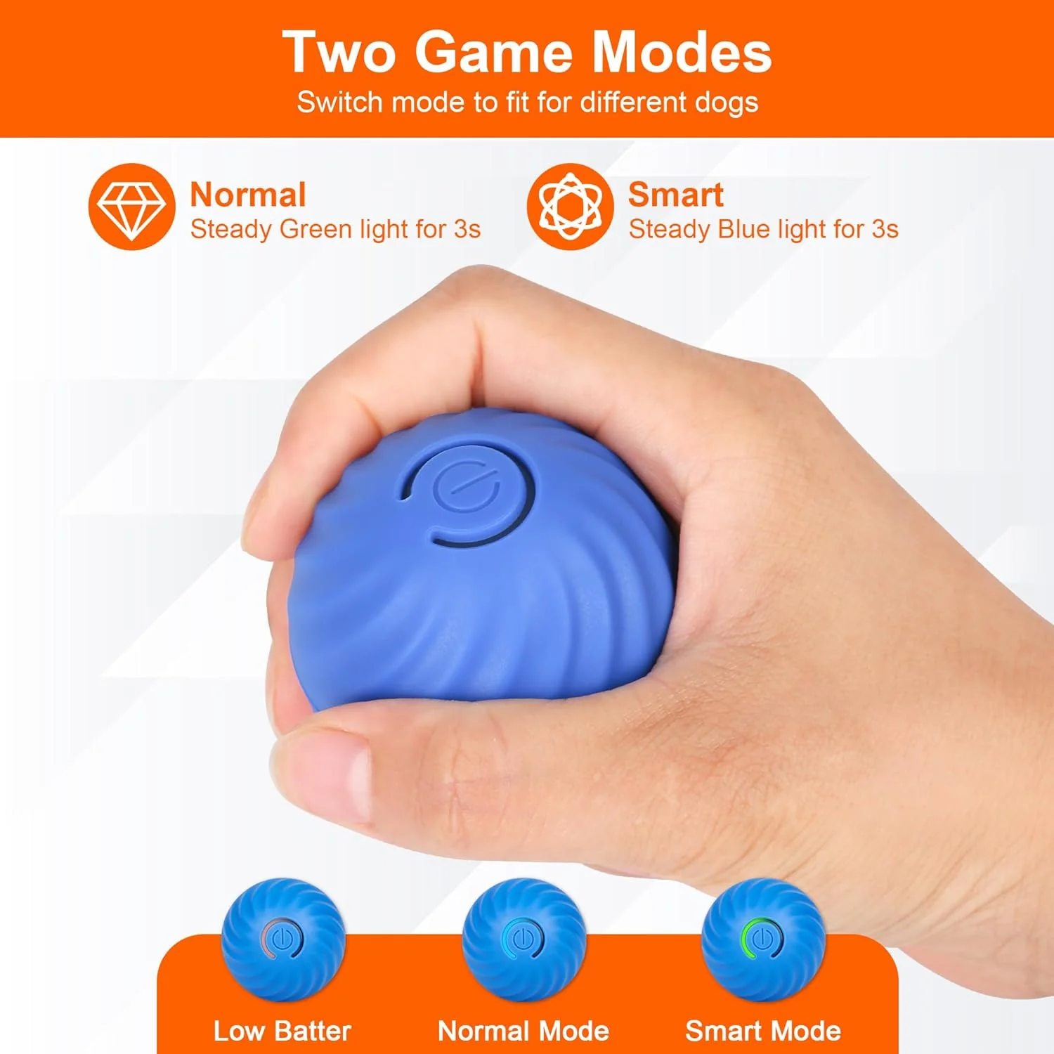 Smart Interactive Dog Toy Ball, Active Rolling Wicked Ball with Automatic Bouncing and Rotating for Puppy/Small Dogs Durable, Chewable, USB Recharger and Fun Gift Toy to Dog 2.2inch - Image 3