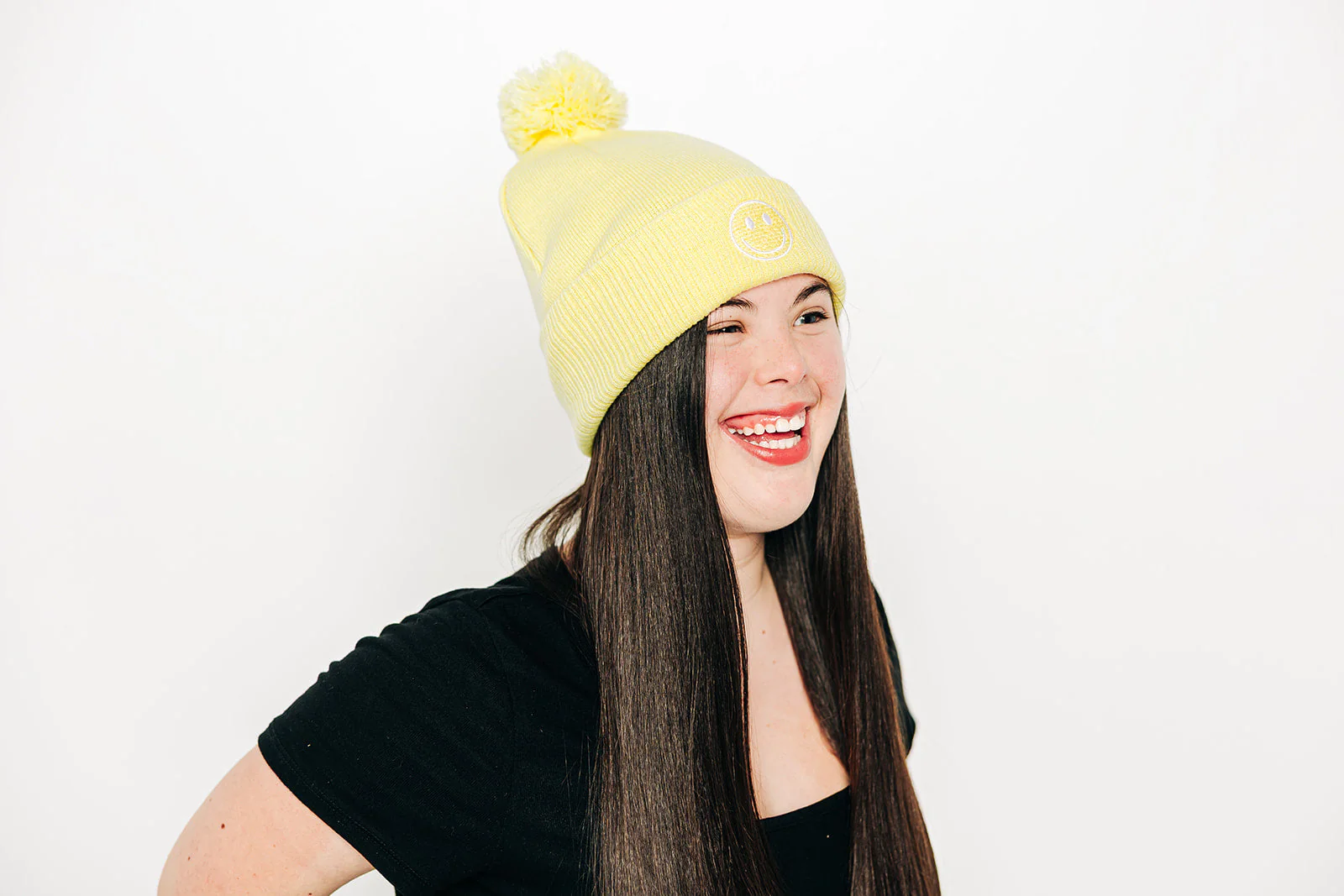 Smiley Pom Pom Hat - Image 15