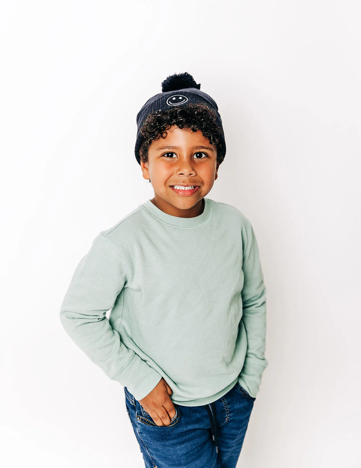 Smiley Pom Pom Hat - Image 32